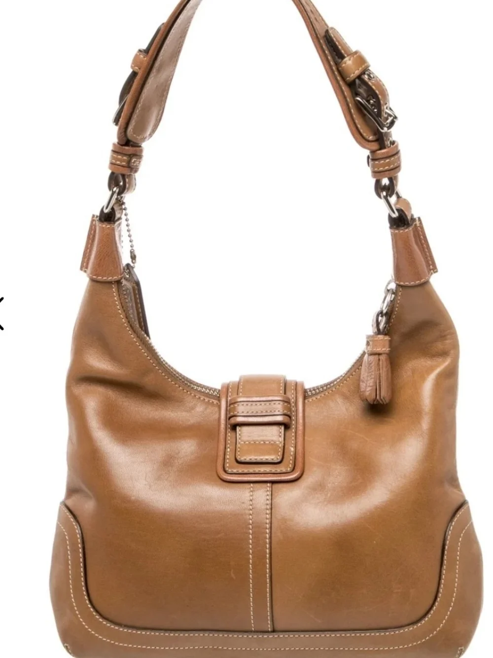 Coach Tan Leather Hobo with Buckle Strap Style 7463